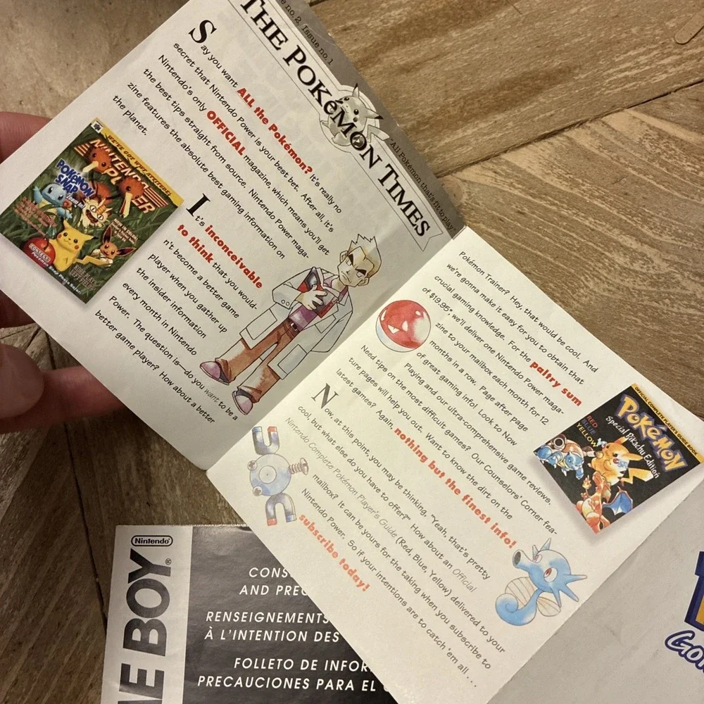Pokemon Stadium N64 Red Blue Yellow Gameboy Insert March 2000 Poster + Guide!!!